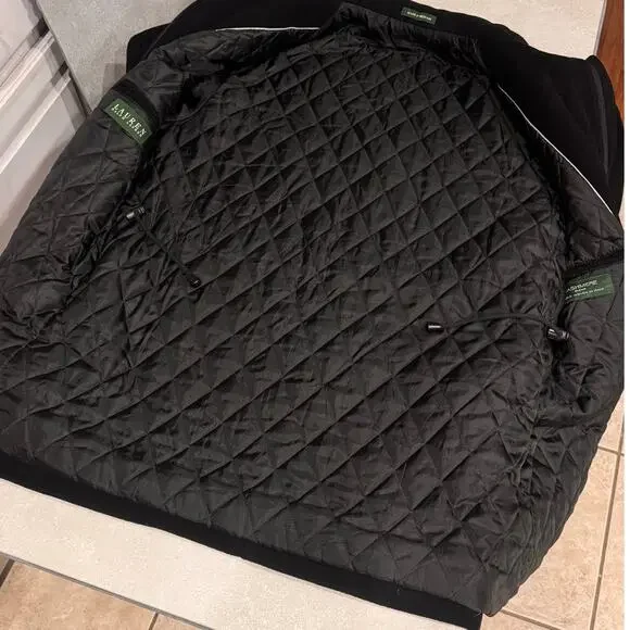 LAUREN RALPH LAUREN Mens Cashmere Blend Black Coat Jacket 44 - Picture 9 of 13